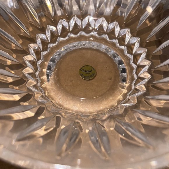 24% Lead Crystal Round Cristal France Echt Bleikristall Decorative Bowl 8.5” - Picture 6 of 9